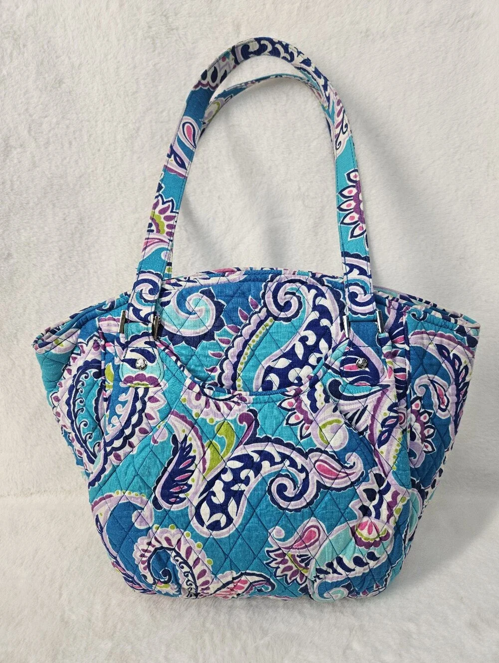 Vera Bradley Quilted Waikiki Paisley Turquoise Tote Bag